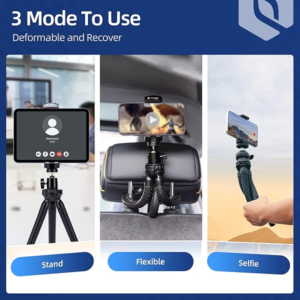 Fotopro Fotopro ipad Tripod 360 Degree Ball Head for Camera Cold Shoe Tablet Phone Tripod Mount Flexible Tripod Stand for Video Recording Vlogging Selfie Live Streaming Makeup - View 7 of 7