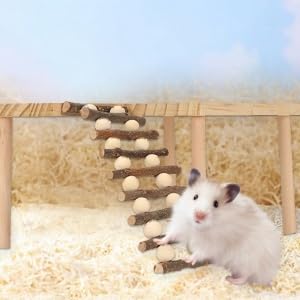 Pssopp Hamster Wooden Standing Board Climbing Ladder Toy for Hamsters Guinea Pigs Chinchillas Gerbils Cage Accessories - View 4 of 9