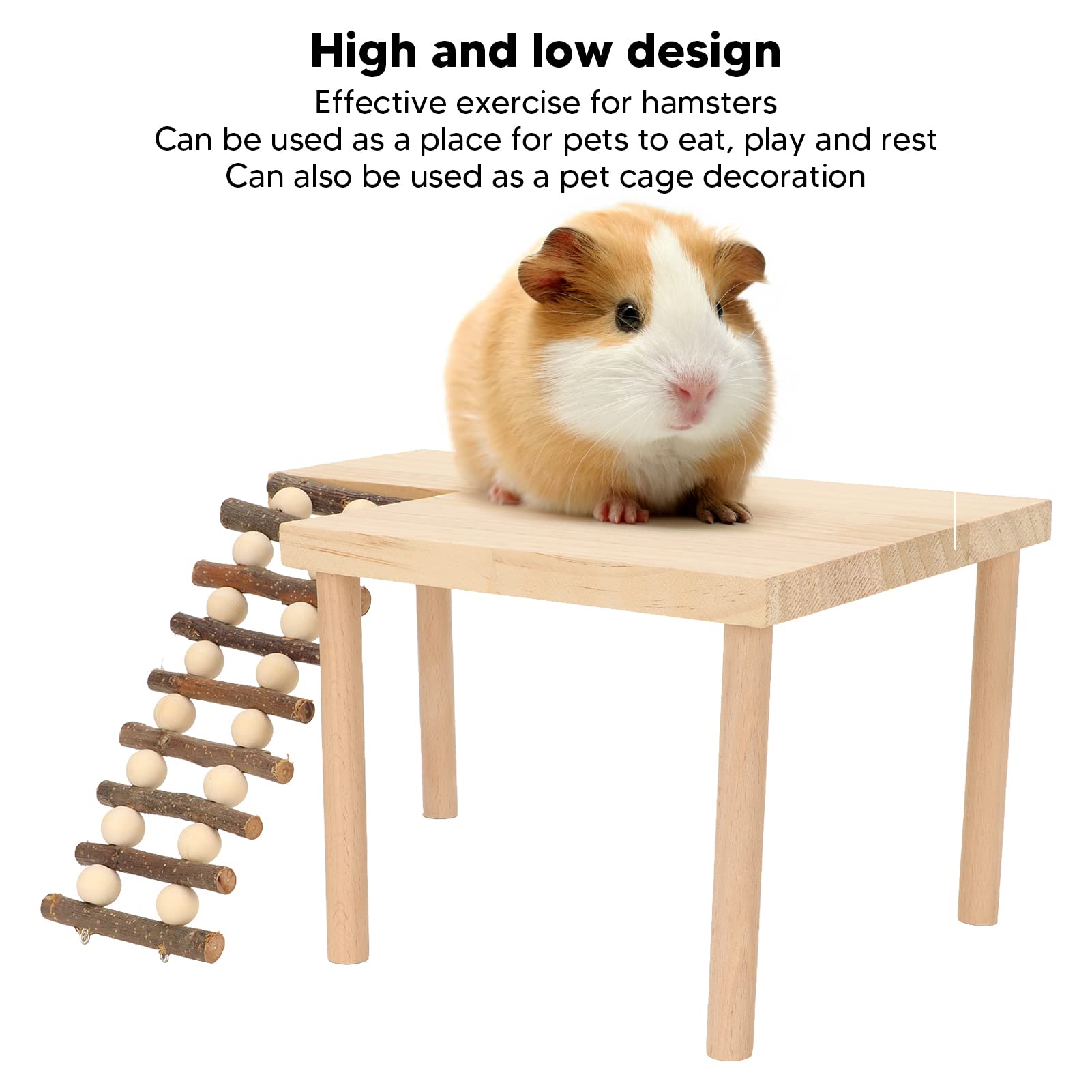Pssopp Hamster Wooden Standing Board Climbing Ladder Toy for Hamsters Guinea Pigs Chinchillas Gerbils Cage Accessories - View 5 of 9