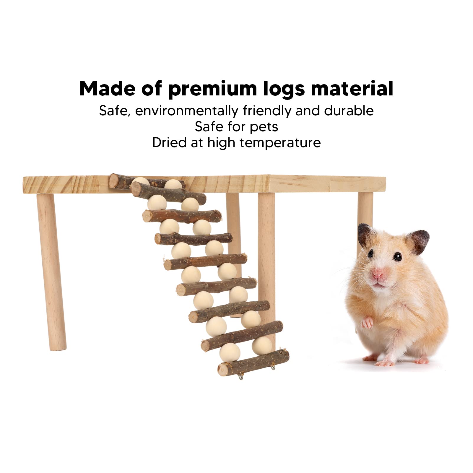 Pssopp Hamster Wooden Standing Board Climbing Ladder Toy for Hamsters Guinea Pigs Chinchillas Gerbils Cage Accessories - View 6 of 9