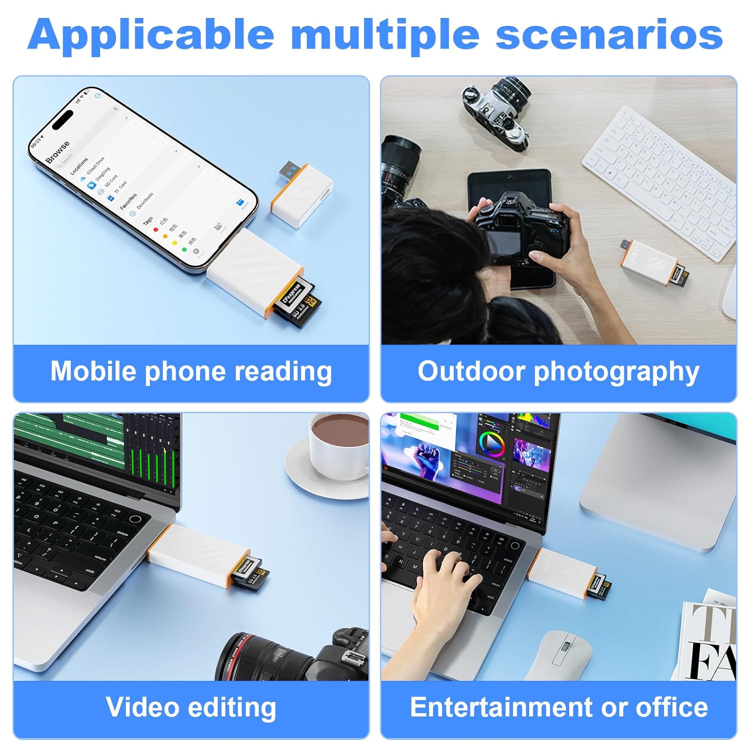 Rocketek 4 in 1 CFExpress A Card Reader 10Gbps USB C USB A Compatible with Windows Mac Linux Android - View 5 of 9