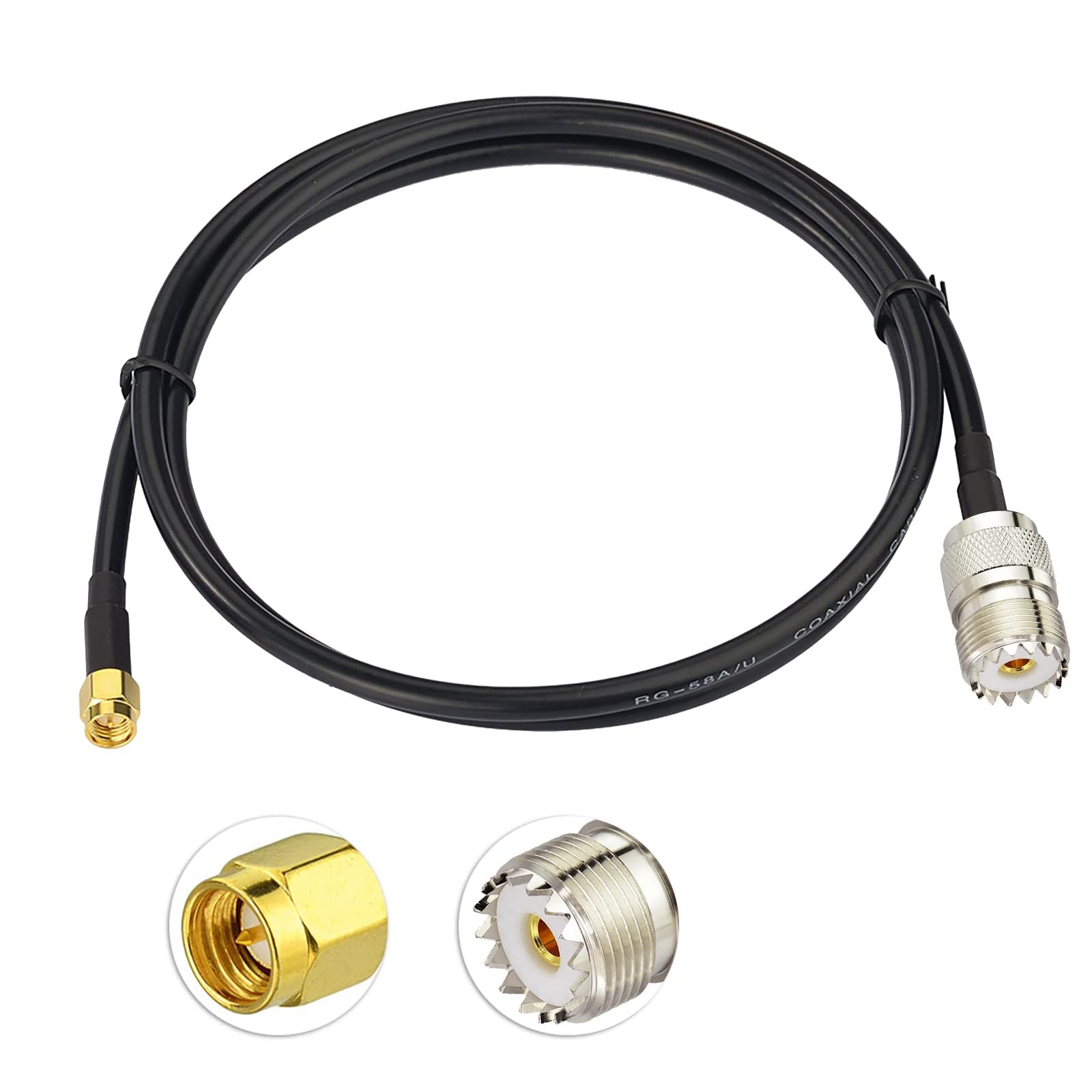 Superbat SMA to SO239 UHF Cable 3ft SMA Male to PL259 Female Jumper RG58 Coax Cable for Spectrum Analyzers CB HAM Radio Scanner Antenna Analyzer