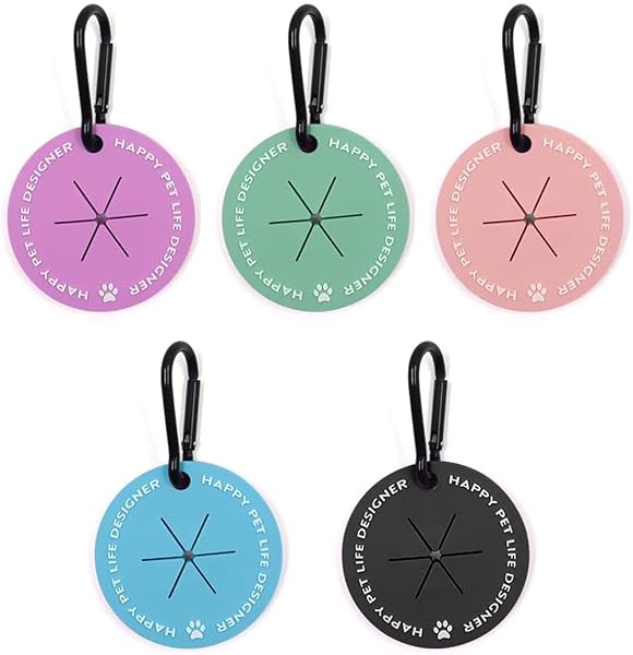 ZGWANSUI 5 Pack Dog Waste Carrier for Leash Hands Free Poop Bag Holder for Walking Running Bicycle Accessory Assorted Colors