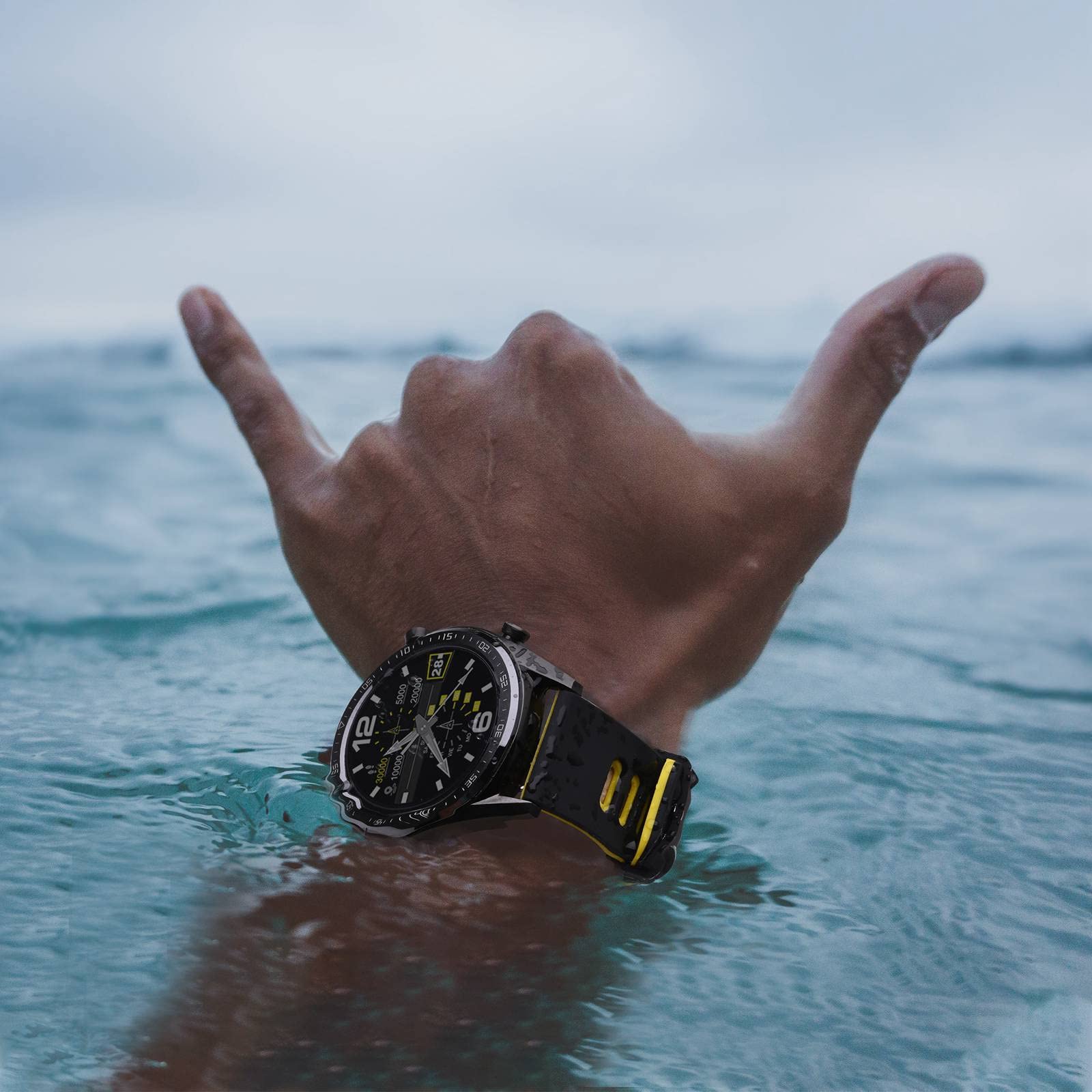 WOCCI WOCCI 18mm Bicolor Silicone Rubber Watch Band Quick Release Replacement Strap for Men and Women Black Yellow with Silver Buckle - View 6 of 9