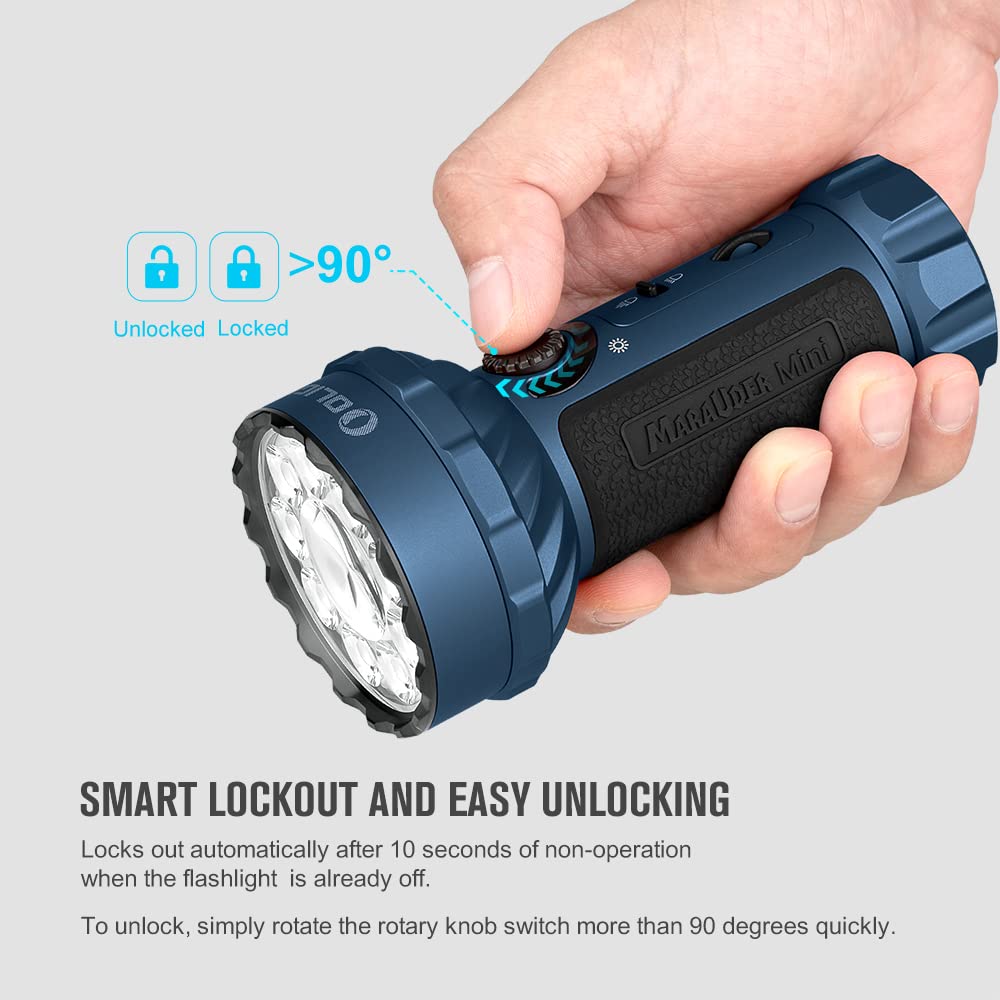 OLIGHT Marauder Mini 7,000 Lumens Bright Flashlight with 600 Meters Beam Distance, Powerful RGB Lights, Magnetic Rechargeable for Outdoors Work, - View 7 of 9
