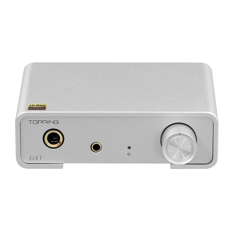 Fanmusic Top Topping DX1 Decoder AK4493S XU208 DAC & Headphone Amplifier - DSD256 PCM384 Mini DAC in Silver