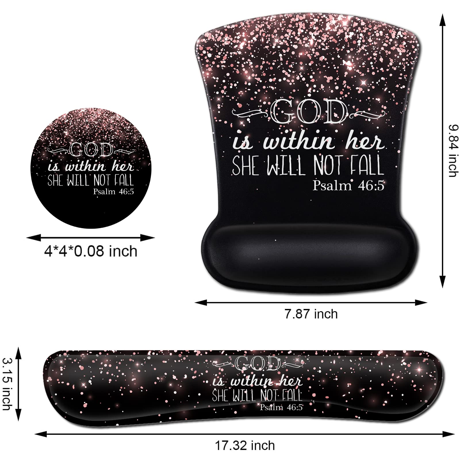 Ergonomic Gel Mouse Pad with Wrist Support, Memory Foam Keyboard Wrist Rest,Non-Slip PU Base for Home Office Working Studying Easy Typing and Pain - View 5 of 7