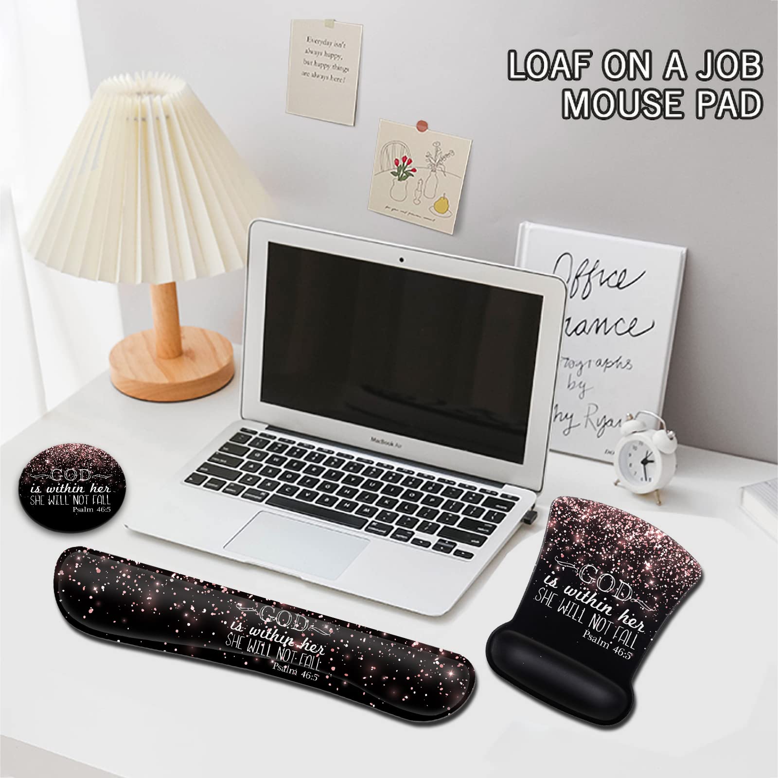 Ergonomic Gel Mouse Pad with Wrist Support, Memory Foam Keyboard Wrist Rest,Non-Slip PU Base for Home Office Working Studying Easy Typing and Pain - View 7 of 7
