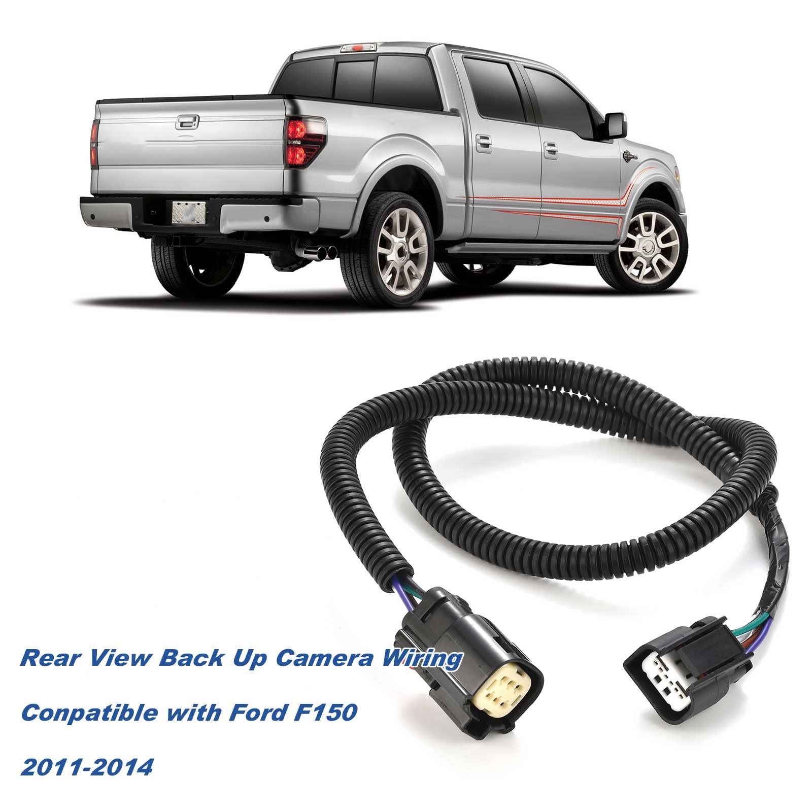 Rear View Back Up Camera Wiring Harness Compatible with Ford F150 2011-2014 Backup Camera Adapter Cable Wire Replacement BL3Z-14A411-A - View 5 of 5