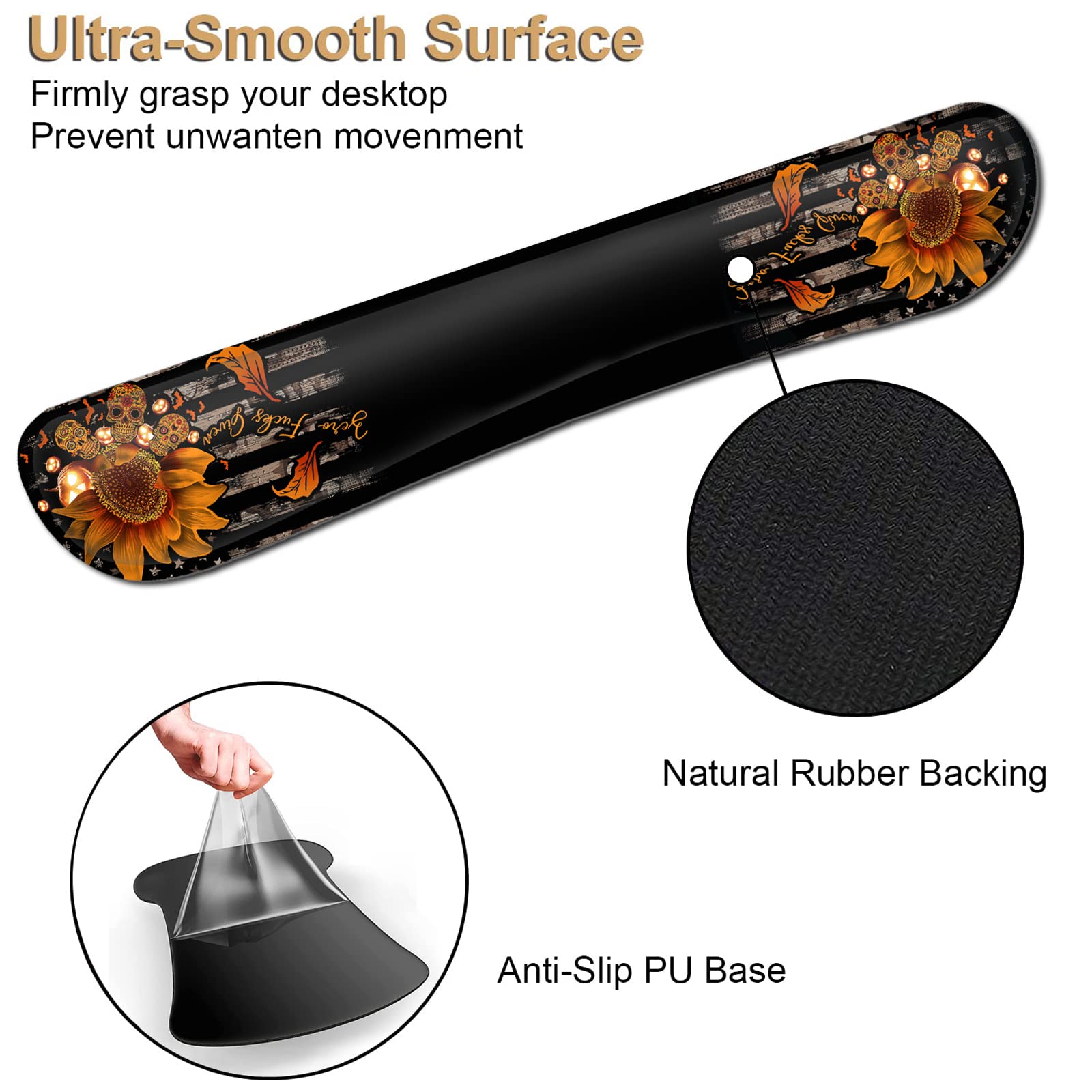 Ergonomic Mouse Pad with Gel Wrist Rest Support, Suitable for Office Typing, Games Mouse Pads Memory Foam Keyboard Wrist Rest Relieves Wrist Fatigue, - View 3 of 7