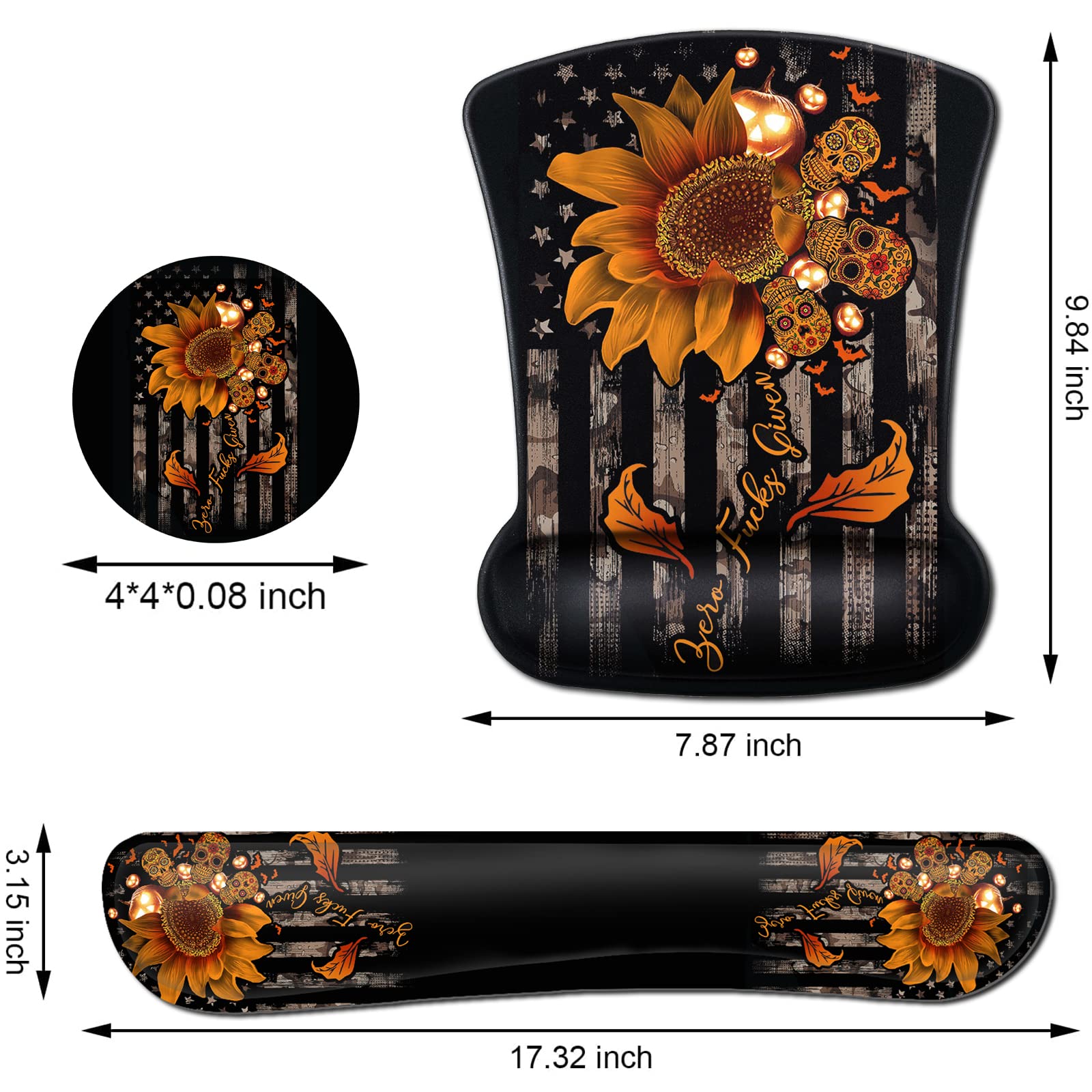 Ergonomic Mouse Pad with Gel Wrist Rest Support, Suitable for Office Typing, Games Mouse Pads Memory Foam Keyboard Wrist Rest Relieves Wrist Fatigue, - View 5 of 7