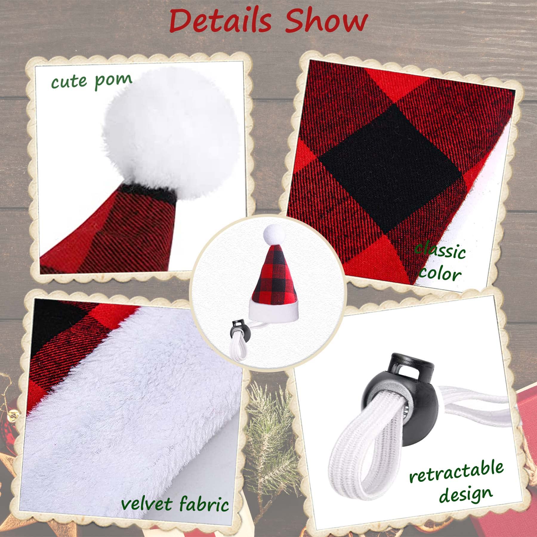 JOTFA JOTFA 6 Pieces Christmas Costumes for Bearded Dragons and Small Pets with Hats and Bandanas - View 4 of 7