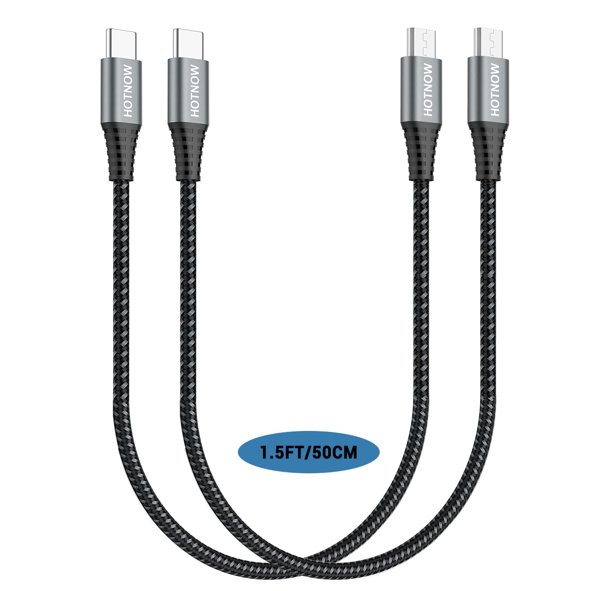 HOTNOW HOTNOW USB C to Micro USB Cable 1.5FT 2Pack Fast Charging Data Sync Cords for Quick Connectivity