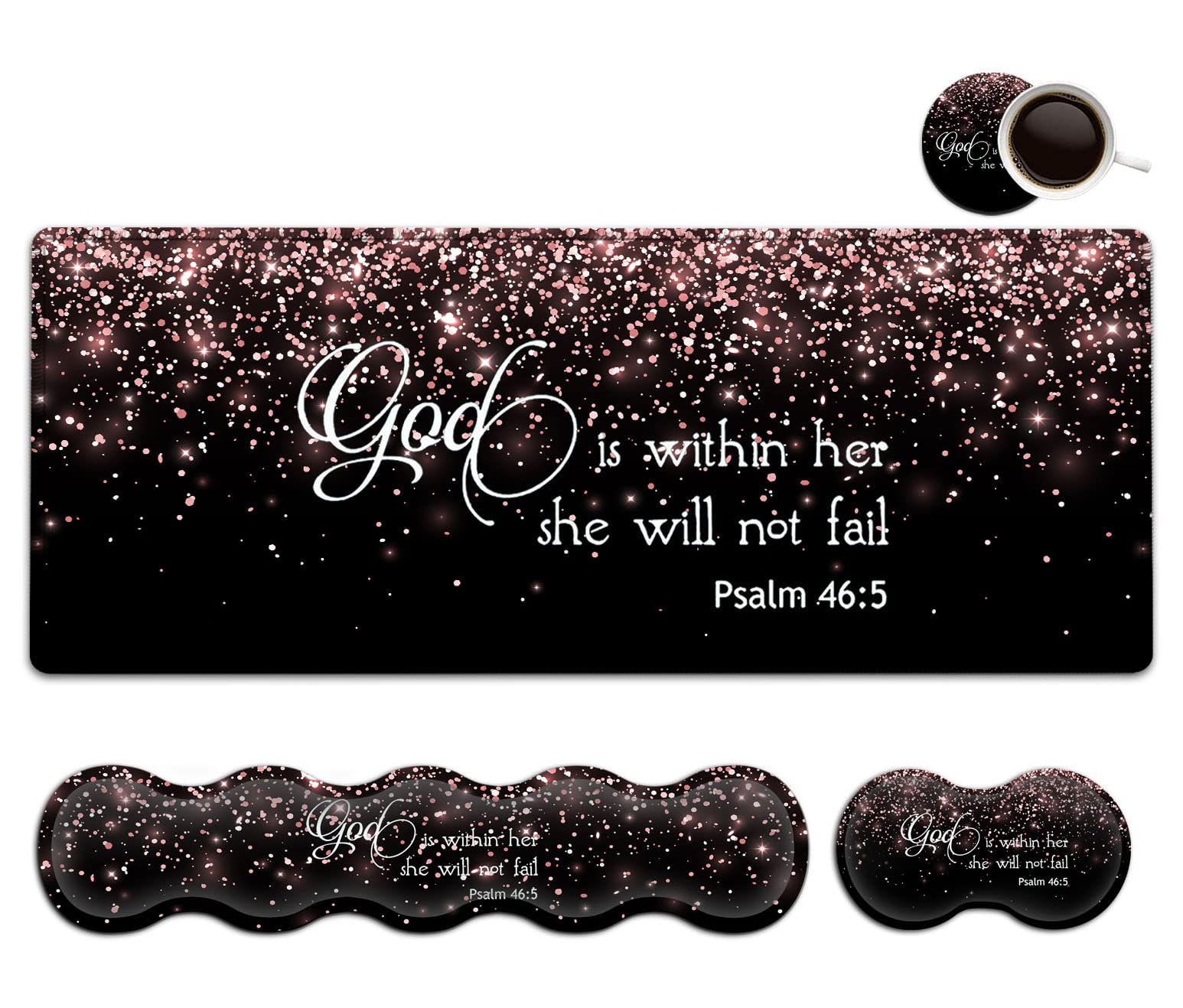 Large Mouse Pad with Wrist Support Set,Memory Foam Keyboard Wrist Rest+Extended Gaming Mouse Pad+Ergonomic Mouse Wrist Rest, Laptop Desk Writing Mat