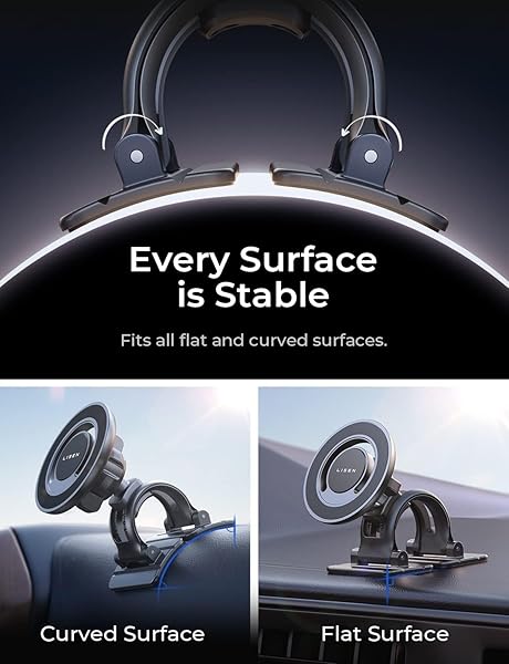 LISEN LISEN MagSafe Car Mount Strong Magnetic Phone Holder for Dashboard Vent Compatible with iPhone 16 to 12 Pro Max Silver - View 5 of 9