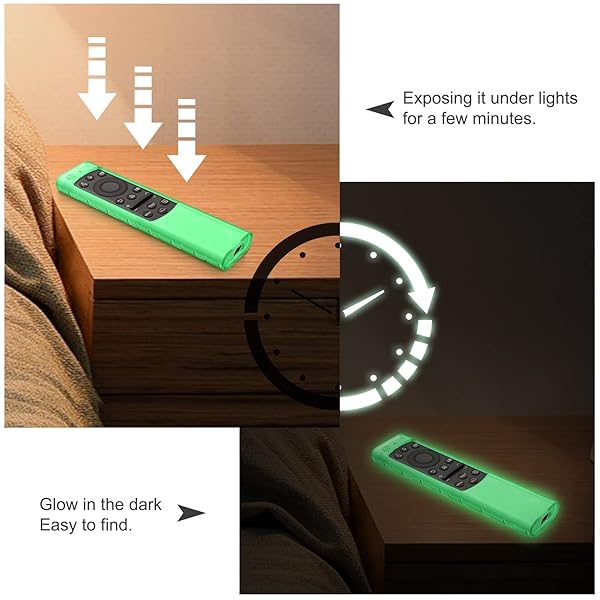 FINTIE Fintie Green Glow in The Dark Protective Case for Samsung Smart Solar Cell Remote Control Lightweight Kids Friendly Shockproof Silicone Cover - View 6 of 10