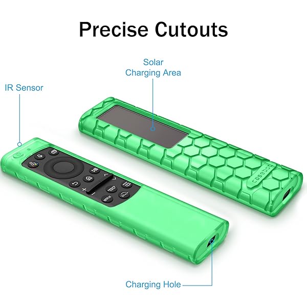 FINTIE Fintie Green Glow in The Dark Protective Case for Samsung Smart Solar Cell Remote Control Lightweight Kids Friendly Shockproof Silicone Cover - View 10 of 10
