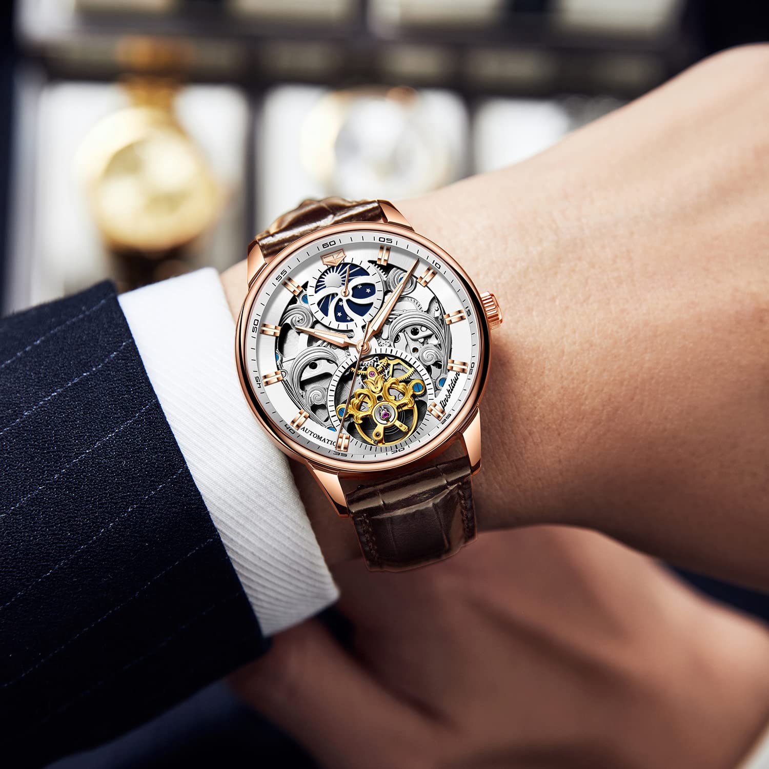 Rose Gold Watch for Men Stylish Timepiece Perfect for Any Occasion - View 4 of 6