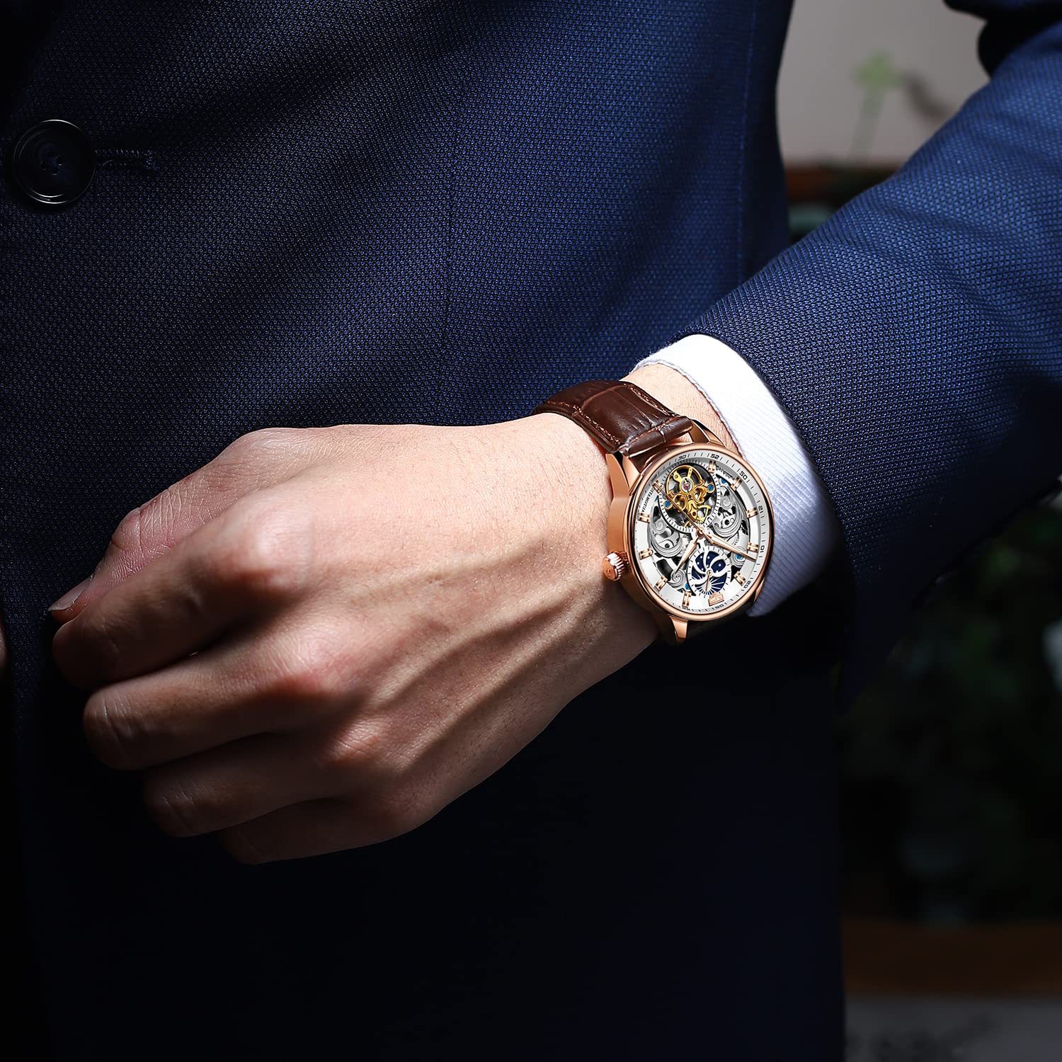 Rose Gold Watch for Men Stylish Timepiece Perfect for Any Occasion - View 5 of 6