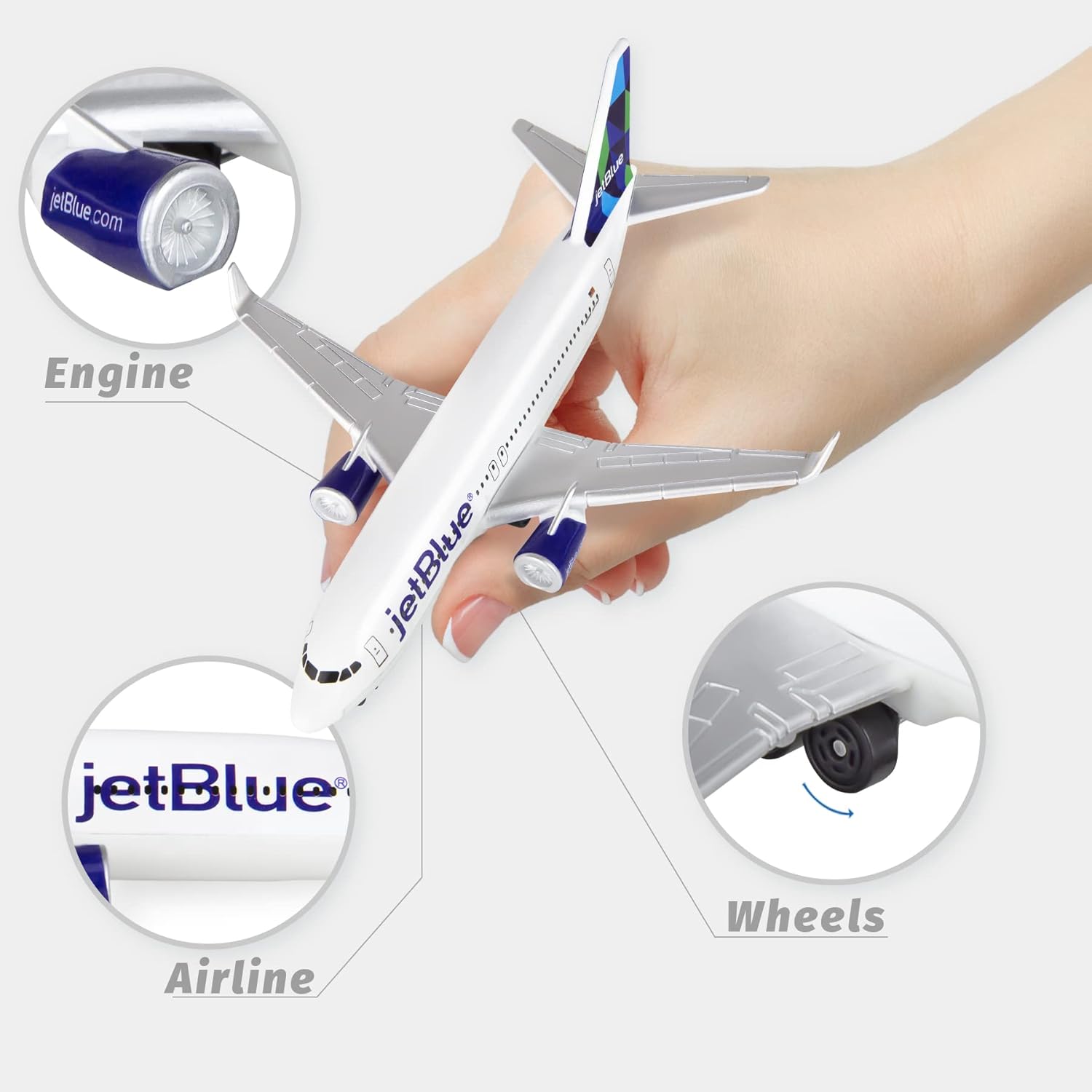 Joylludan Joylludan Blue Model Airplane Jet for Collection and Gifts Perfect for Aviation Enthusiasts - View 2 of 6