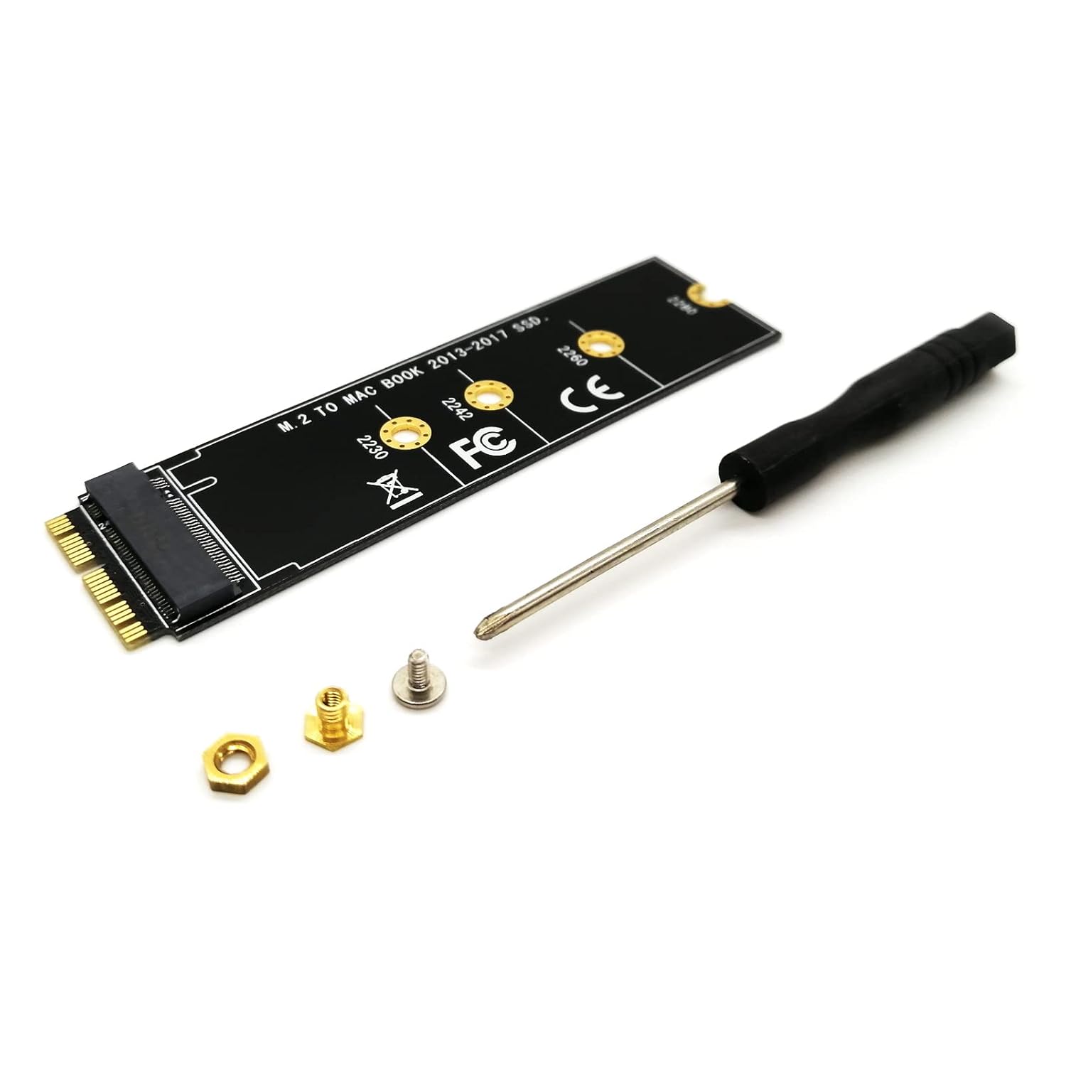 Nockchawon M2 NVME SSD Convert Adapter Card for MacBook Air Pro Retina Upgrade 2013-2017 Sensico NVME AHCI SSD Kit A1465 A1466 A1398 A1502 Black