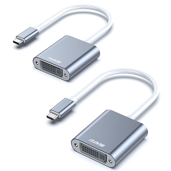 BENFEI BENFEI USB C to DVI Adapter 2 Pack - Thunderbolt 3/4 Compatible for iPhone 15 Pro, MacBook Pro/Air 2023, iPad Pro & More - View 2 of 9