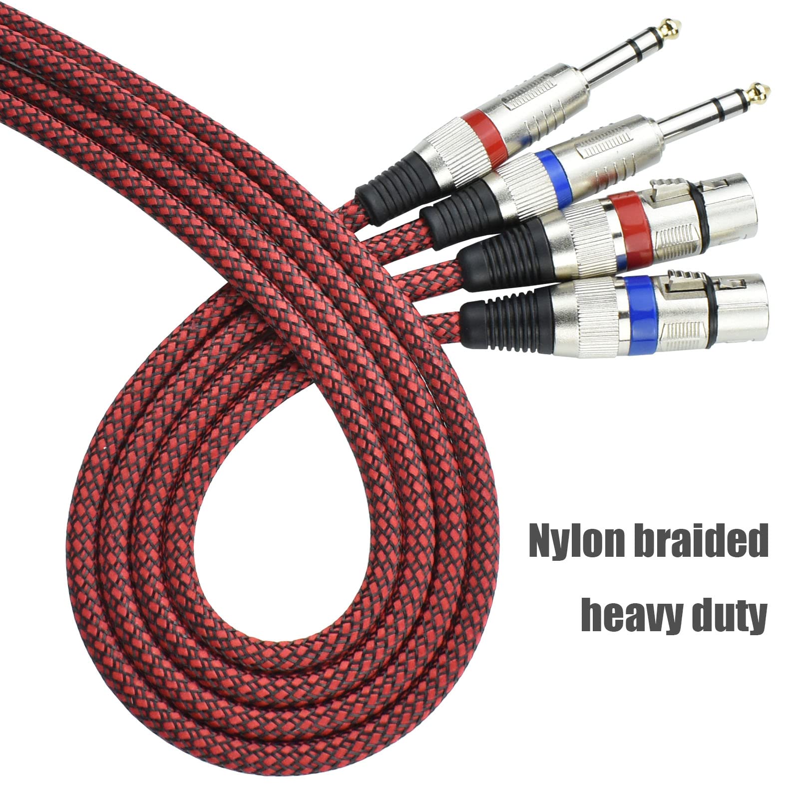 Mugteeve XLR Female to 1 4" TRS Cable Adapter Balanced, 15 Feet 6.35 mm Stereo Quarter Inch TRS to XLR Microphone Cable, Nylon Braided, OFC Shielded, - View 3 of 7