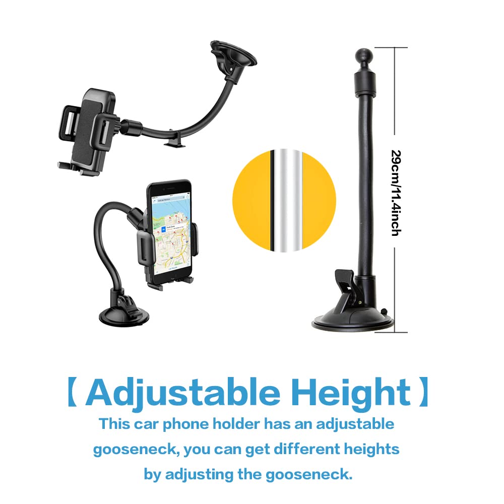 Car Phone Holder Mount, Cell Phone Holder for Car,Universal Car Phone Mount Windshield with Strong Suction, Anti-Shake Stabilizer Phone Car - View 5 of 7