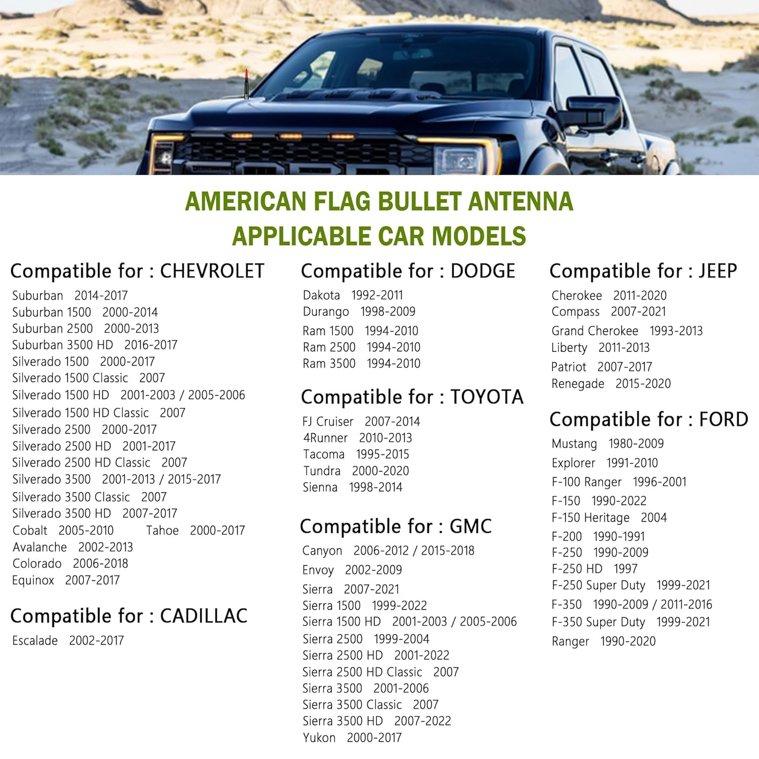 Junecarp American Flag Car Bullet Antenna Replacement for SUV Truck Auto Cars New Upgrade Design Exterior Decoration Accessories Red - View 7 of 7