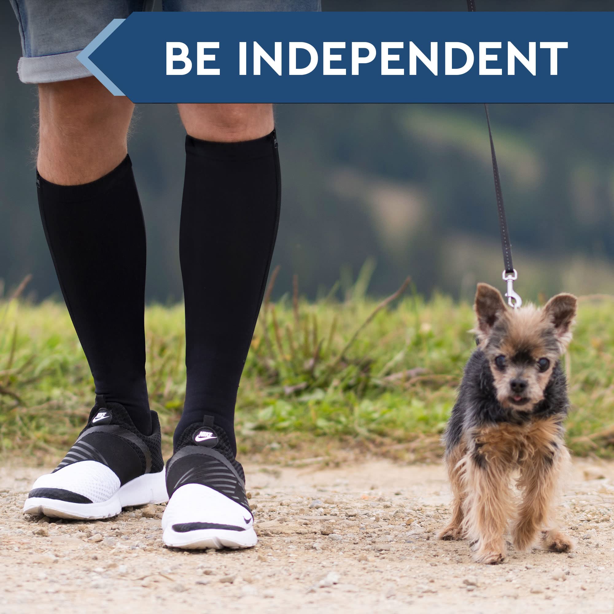 Theramagic TheraMagic Zipper Compression Socks for Men and Women 20-30mmHg Closed Toe Graduated Stocking - View 6 of 7