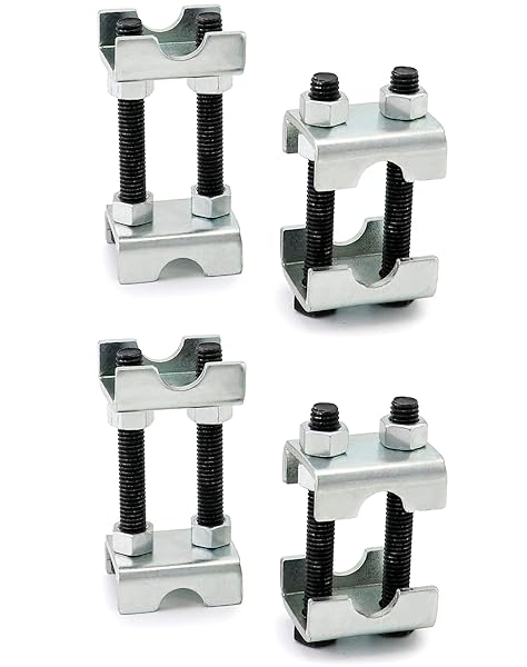QWORK 2 Way Adjustable Spring Spacer 4 Pack Mini Coil Spring Compressor for Strut Shock Absorber Spreads or Compresses Coil Springs