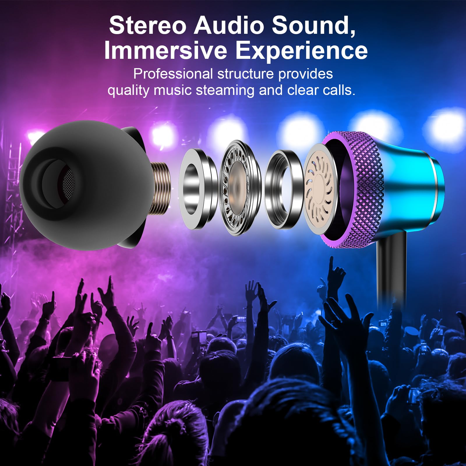 USB C Headphone Wired Earbuds for Samsung S25 FE S24 Ultra A17 A16 A53 A54 S23 Galaxy Z in-Ear Noise Canceling Type C Earphone with Microphone for - View 2 of 8