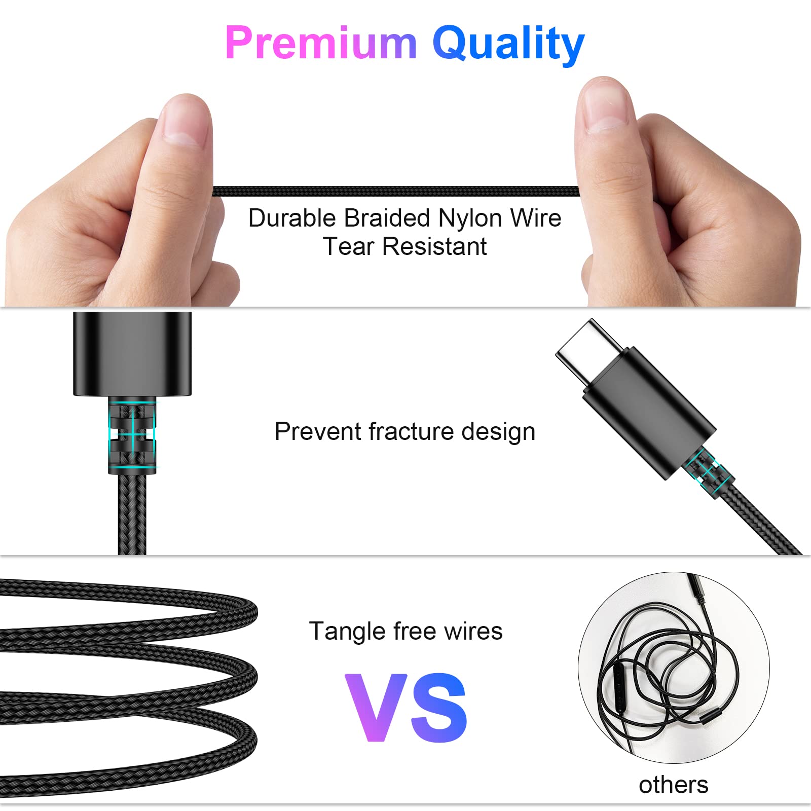 USB C Headphone Wired Earbuds for Samsung S25 FE S24 Ultra A17 A16 A53 A54 S23 Galaxy Z in-Ear Noise Canceling Type C Earphone with Microphone for - View 5 of 8