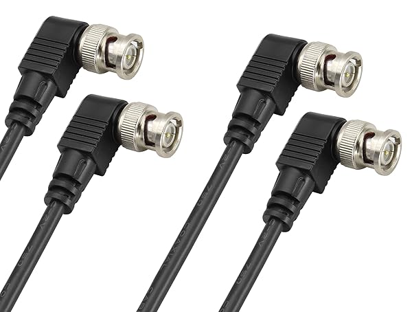 HCFeng High-Quality HCFeng BNC Right Angle Elbow Cable - 1080P Male to Male for CCTV & Surveillance (1M/3.3ft, 2 Pack) - View 9 of 9