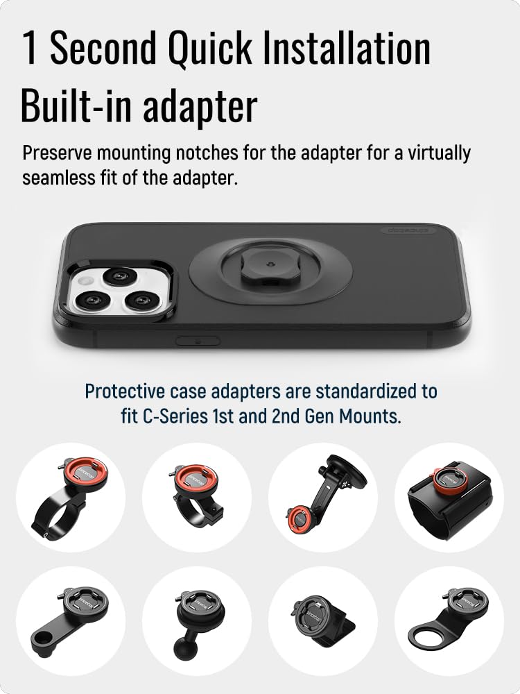 sincetop Shockproof Case with Quick Mount Adapter for iPhone 14 ProMax(6.7") - Quick Attach Your Cellphone to Any Bike Mount Car Phone Holder Armband - View 2 of 7