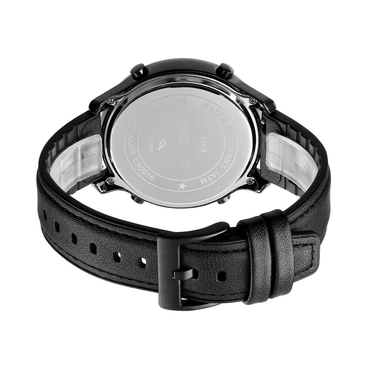 ZOLOHONI Mens Leather Digital Watch 12 24 Hour LED Alarm Countdown Wrist Watch Black for Men - View 9 of 9