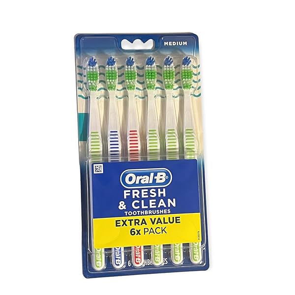 Oral-B Oral-B Fresh & Clean Medium Toothbrushes - 6 Count for Ultimate Oral Care