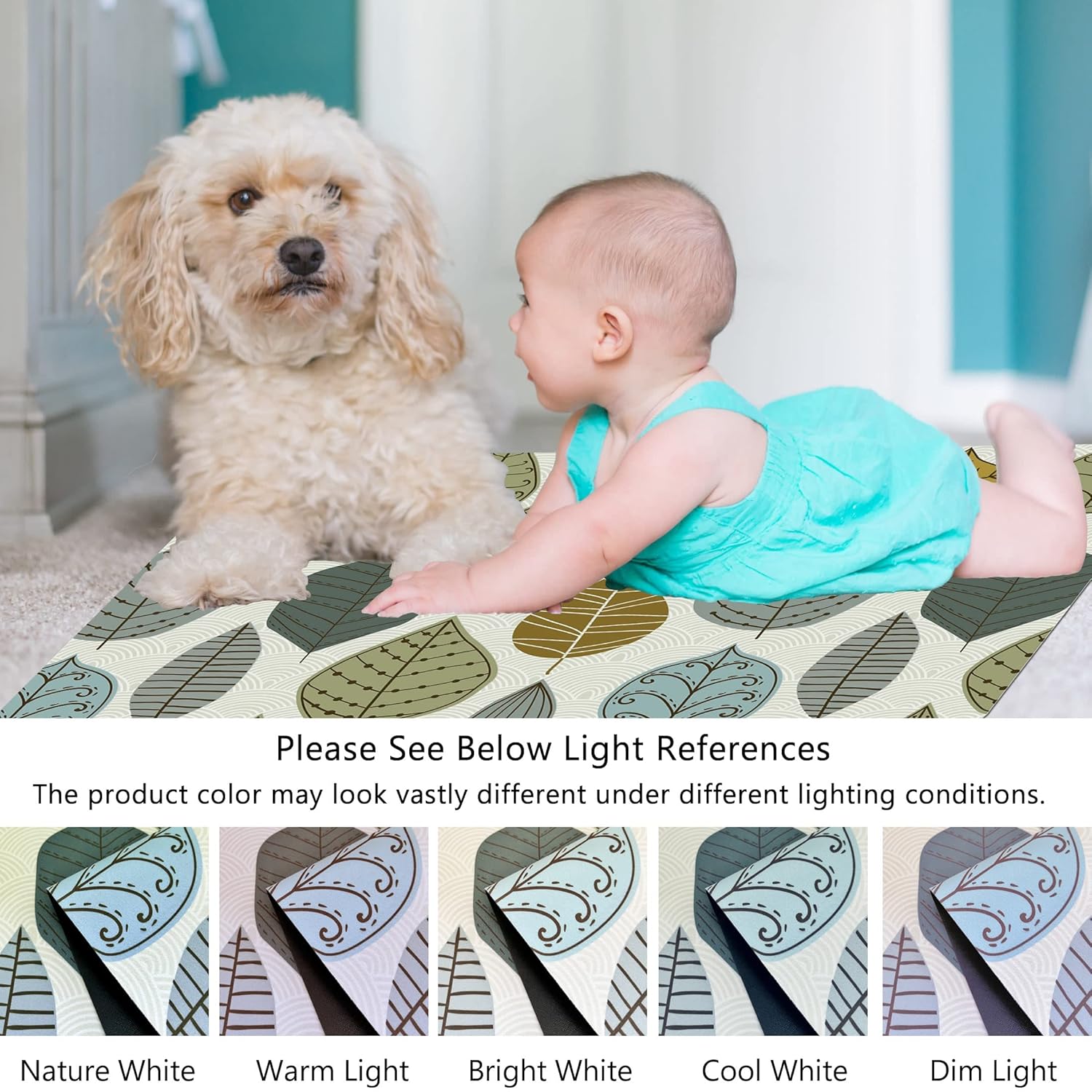 Cosilyt Cosilyt Ultra Thin 24x35 Large Non Slip Waterproof Indoor Door Mat with Multi Leaves Design for Kitchen and Home Use - View 3 of 9