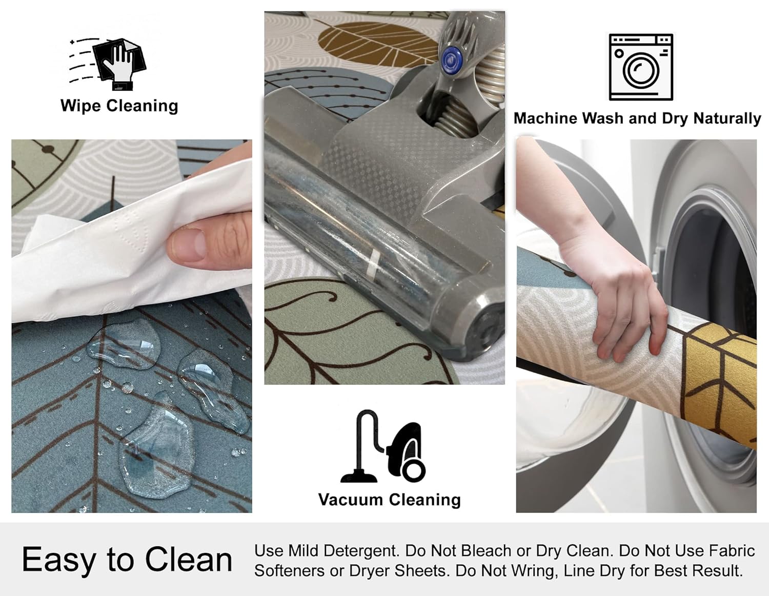 Cosilyt Cosilyt Ultra Thin 24x35 Large Non Slip Waterproof Indoor Door Mat with Multi Leaves Design for Kitchen and Home Use - View 6 of 9