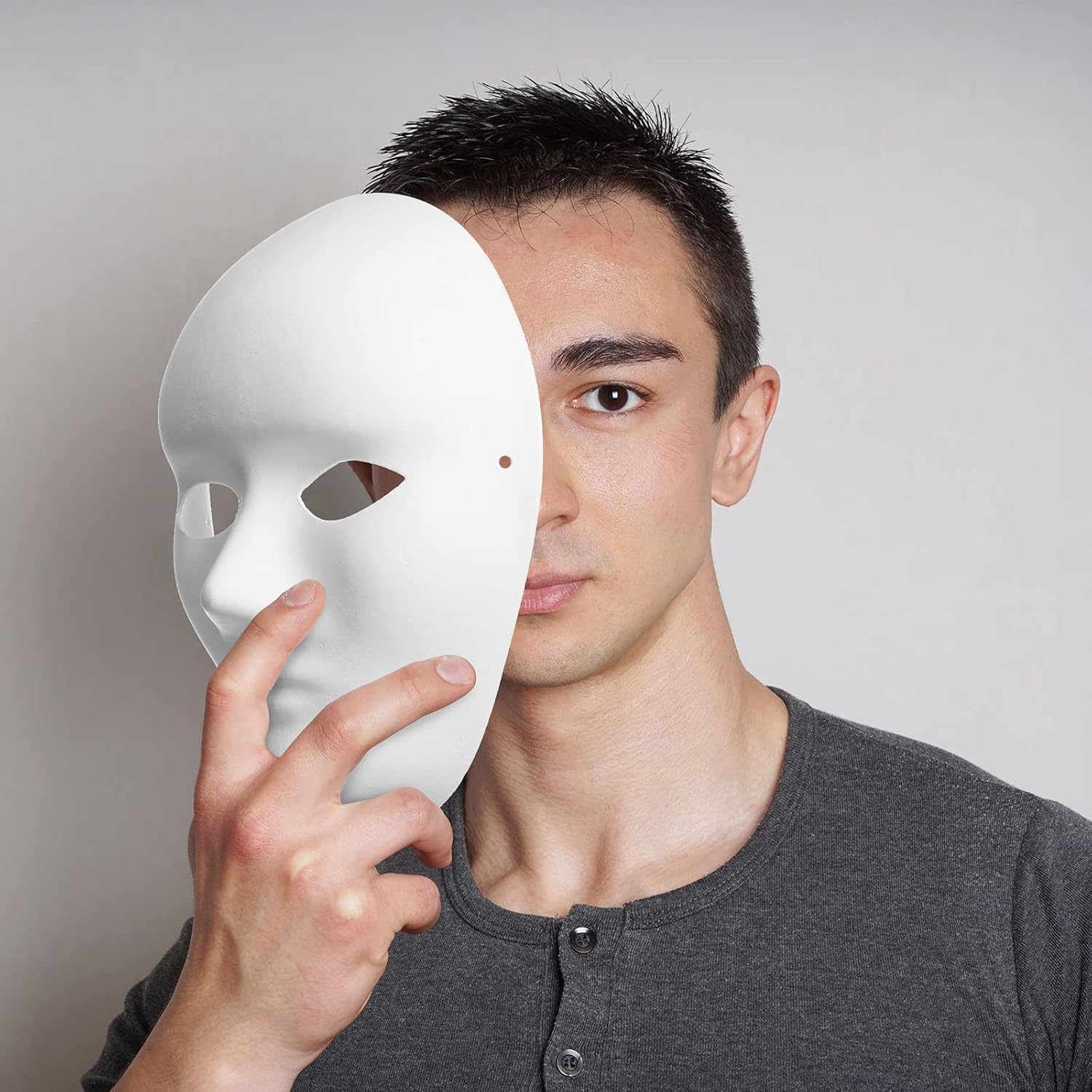 Yilloog Yilloog 72 Pcs Paintable Paper Masks Full Face DIY for Crafts Adults Holiday Art Party Favors 6.8 x 8 Inches 7.5 x 9.5 Inches - View 3 of 4