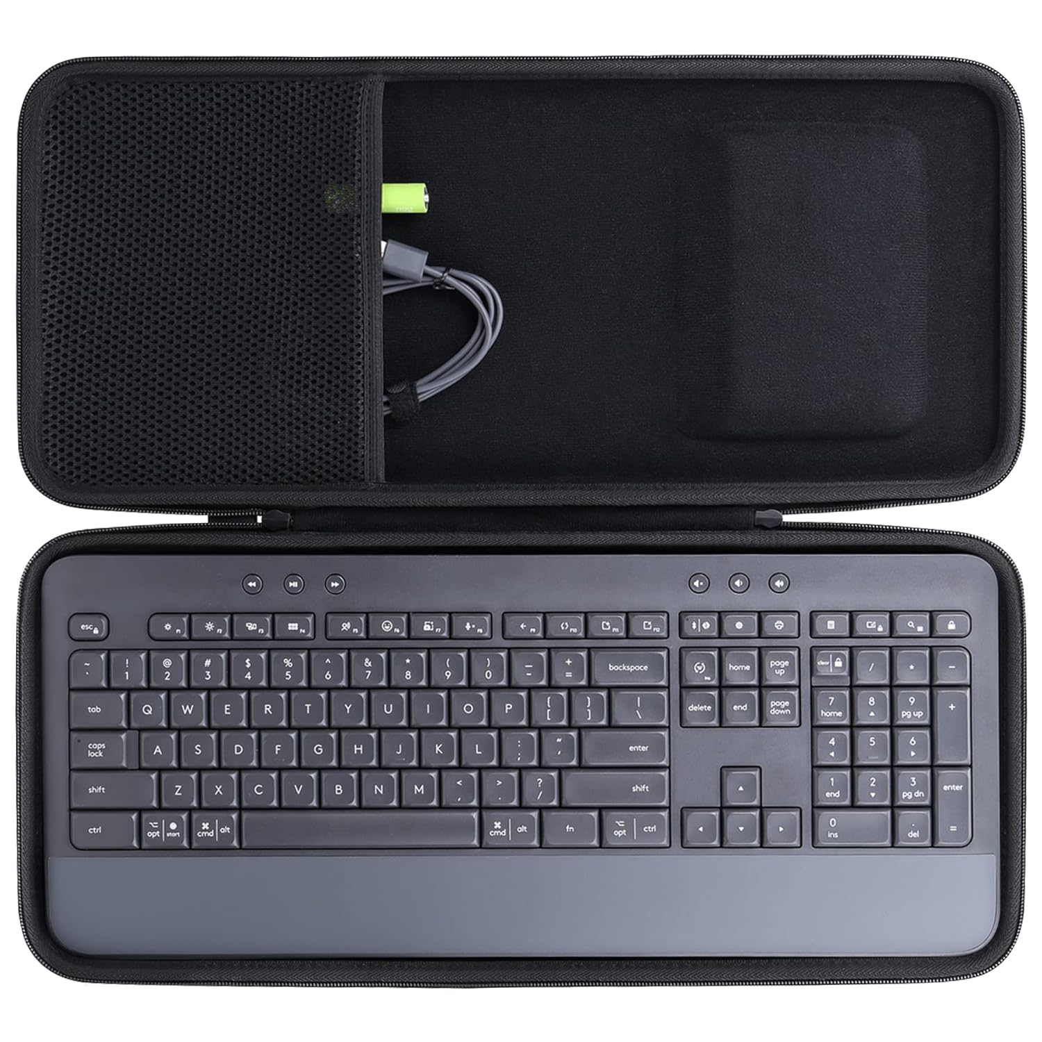 co2CREA Hard Case for Logitech Signature K650 Comfort Wireless Keyboard Graphite Durable Protection