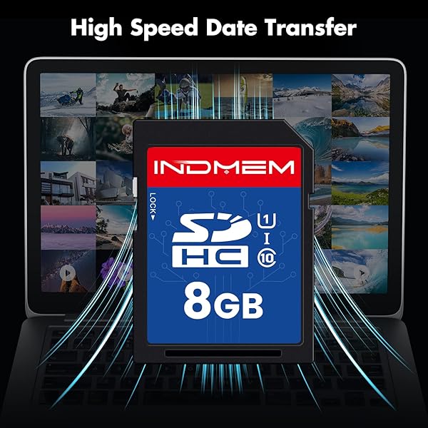 Sinobright INDMEM 8GB SD Card 5 Pack UHS-I U1 Class 10 SDHC Flash Memory Card for Digital Cameras Computers and Trail Cameras - View 5 of 8