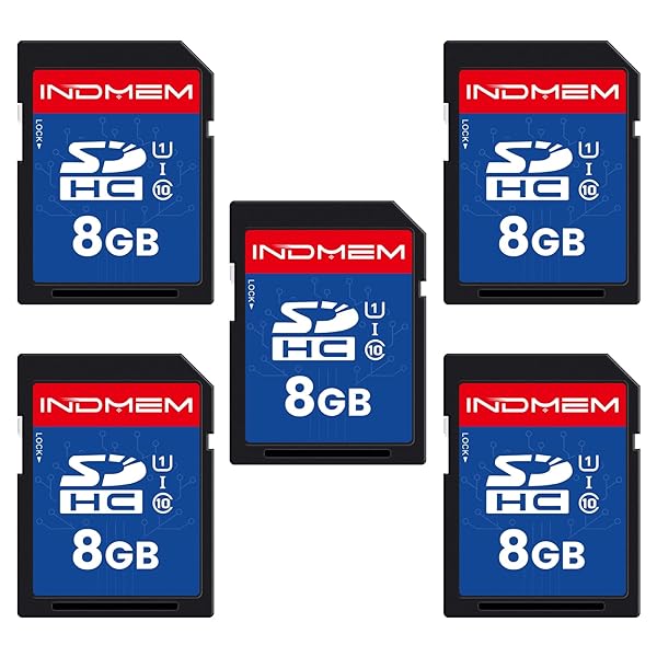 Sinobright INDMEM 8GB SD Card 5 Pack UHS-I U1 Class 10 SDHC Flash Memory Card for Digital Cameras Computers and Trail Cameras - View 2 of 8