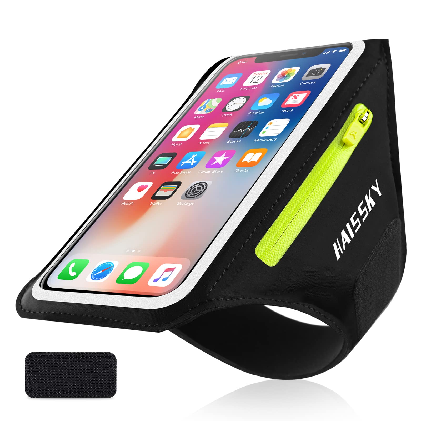 Phone Armband for Running with Zipper Pocket Water Resistant Sport Arm Band for iPhone 16 15 12 11 Pro Galaxy S24 S20 Fits Up to 6.7 Inches