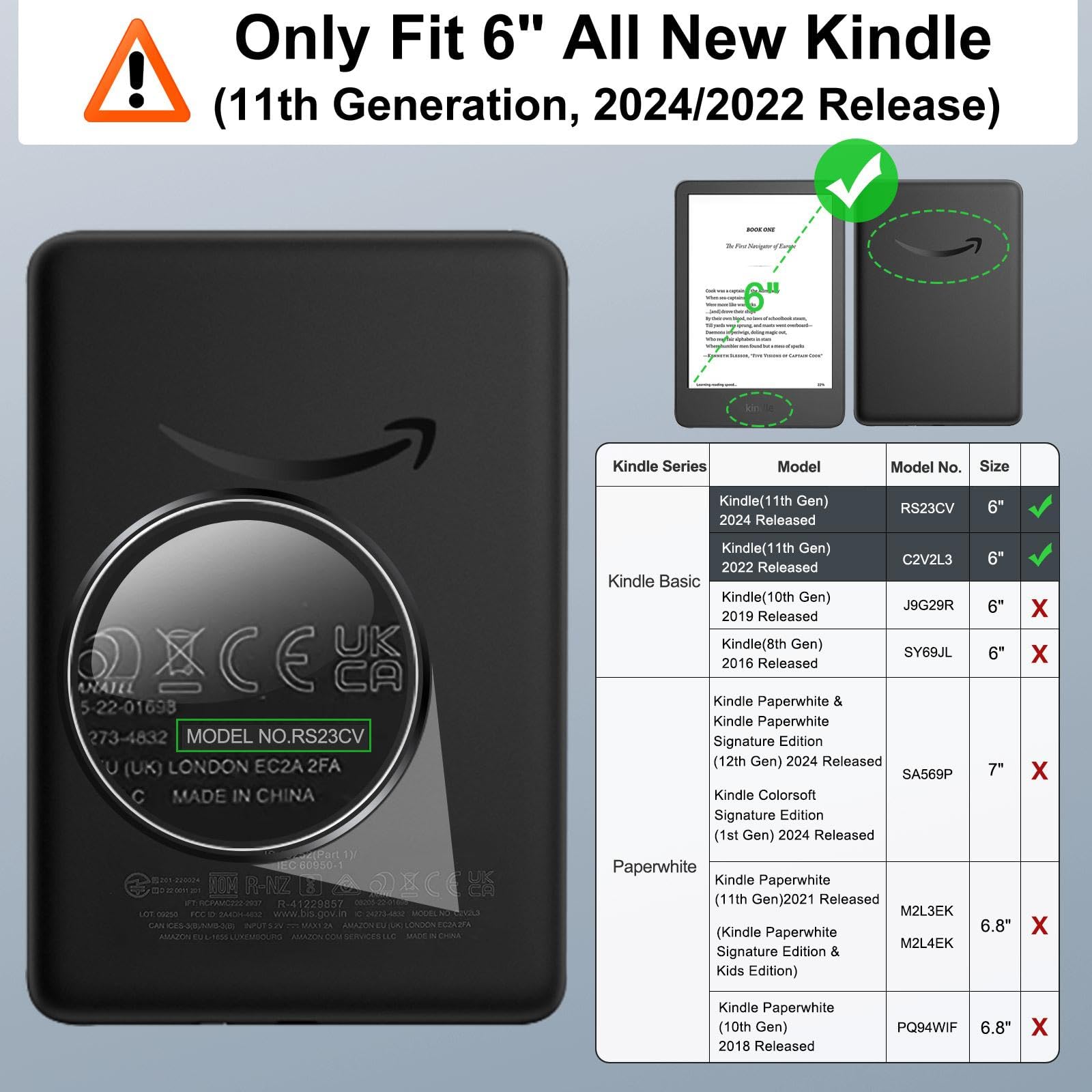 MoKo MoKo Lightweight Case for 6 Inch All New Kindle 11th Generation 2024 2022 Auto Wake Sleep Retro Library Cover - View 2 of 8