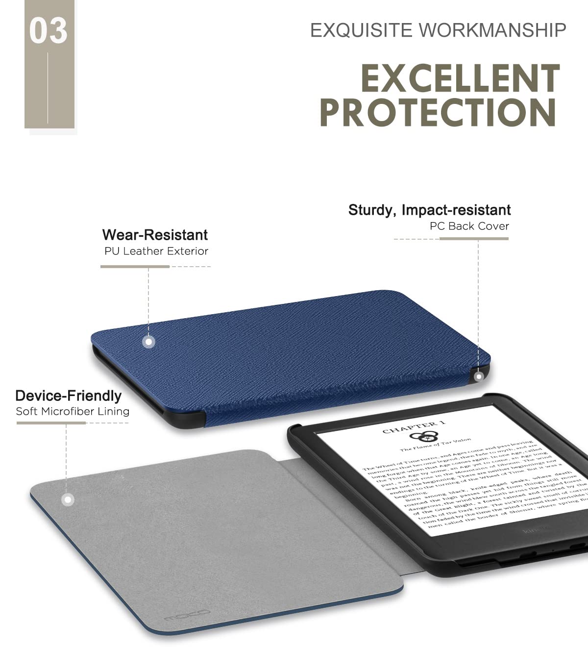 MoKo MoKo Lightweight Case for 6 Inch All New Kindle 11th Generation 2024 2022 Auto Wake Sleep Retro Library Cover - View 4 of 8