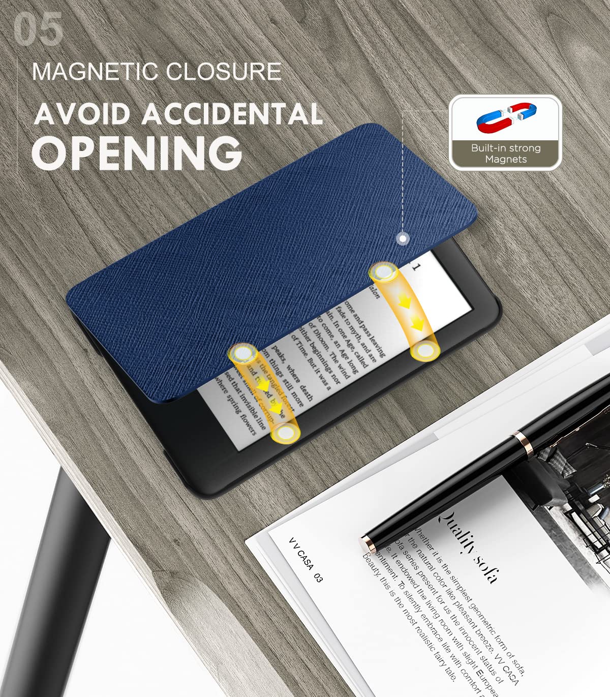 MoKo MoKo Lightweight Case for 6 Inch All New Kindle 11th Generation 2024 2022 Auto Wake Sleep Retro Library Cover - View 5 of 8