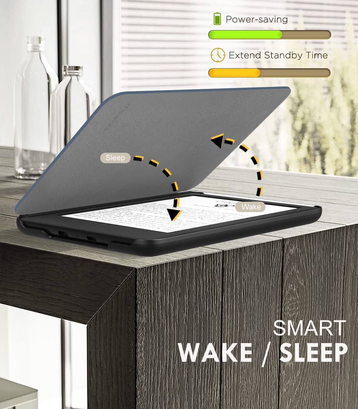 MoKo MoKo Lightweight Case for 6 Inch All New Kindle 11th Generation 2024 2022 Auto Wake Sleep Retro Library Cover - View 6 of 8