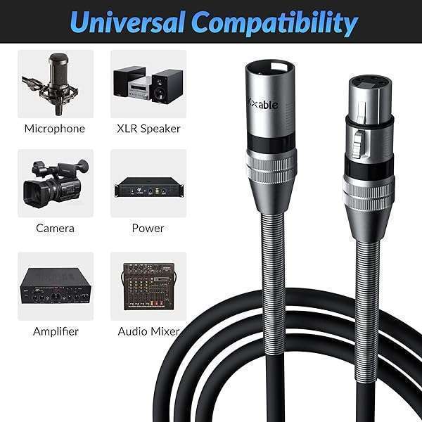 Kxable Premium 200ft XLR to XLR Cable - Heavy Duty 22AWG, Shielded Mic/Speaker Cord with Zinc Alloy Connectors - View 9 of 9