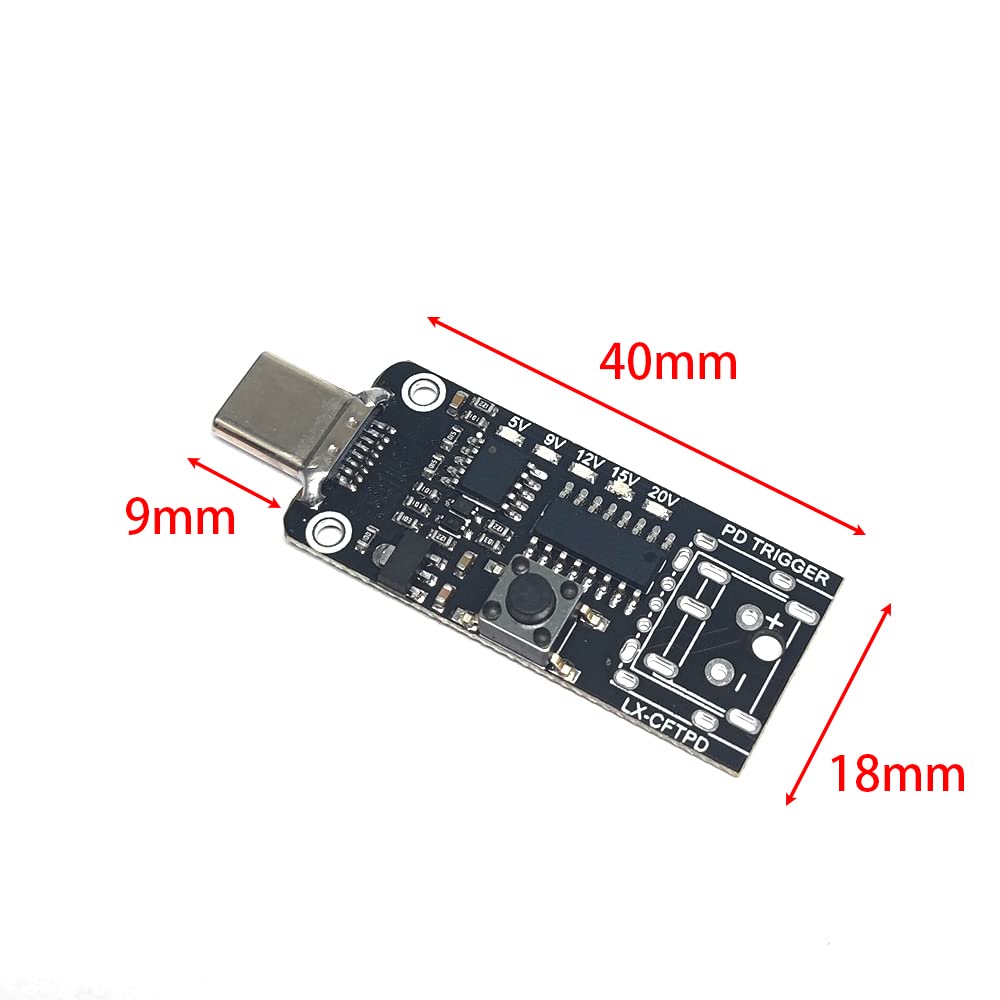 Generic USB-C PD QC Adjustable Voltage Power Trigger Module 5A Type-C Male Input for DC5V 9V 12V 15V 20V Power Supply - View 4 of 8